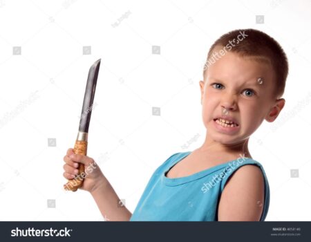Terrifying moment boy, 12, stalks playground holding huge knife in front of classmates