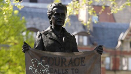 Police appeal over ‘senseless’ damage to seven statues during trans rights rally in London – Sky News