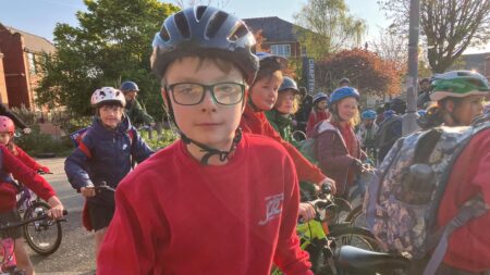 Bike bus in Cardiff creates safety in numbers on school run – BBC