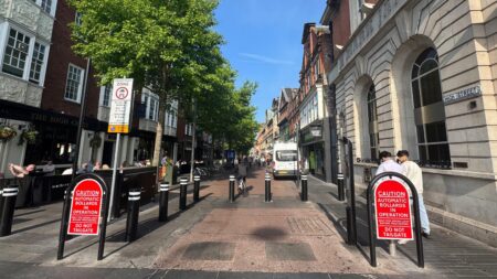 Leicester city centre pedestrian zone extended as new bollards unveiled – Leicester Mercury