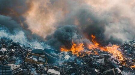 Huge plume of smoke from recycling plant fire in Northamptonshire – Sky News