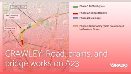 Essential road, drains and bridge maintenance works on the A23 in Crawley starts in July – West Sussex County Council