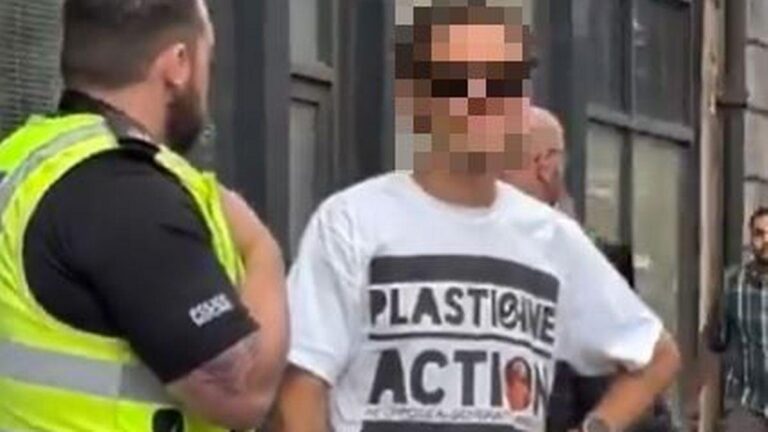 Man arrested in Glasgow for holding sign allegedly supportive of Palestine Action – The Guardian