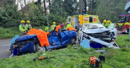 Four seriously hurt after early hours Wigan crash – BBC