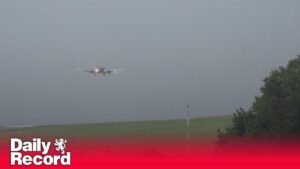 Plane struggles to land in Leeds as Storm Floris hits UK – BBC
