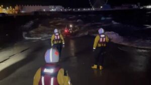 Blackpool lifeboat crew injured after strong waves during rescue – BBC