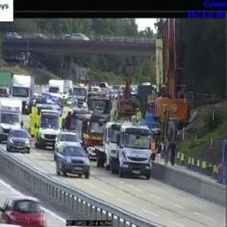 M27 closed near Southampton Airport after crash involving two vehicles as drivers warned of several miles of traffic – The Sun