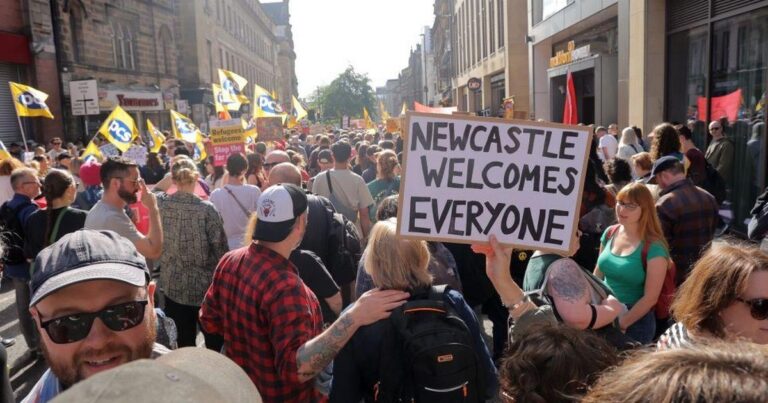 Protest and counter protest held Newcastle city centre – BBC Protest and counter protest held Newcastle city centre – BBC