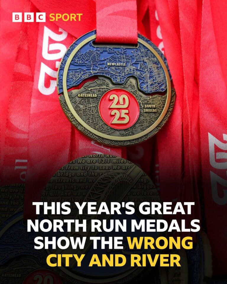 Great North Run medals show Sunderland instead of Newcastle – BBC